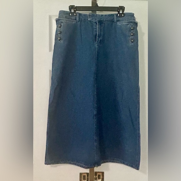 Skirt jean Kim Rogers denim woman size 12 long maxi - Picture 1 of 6
